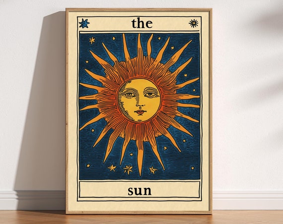 The Sun Tarot Card Vintage Style Art Print