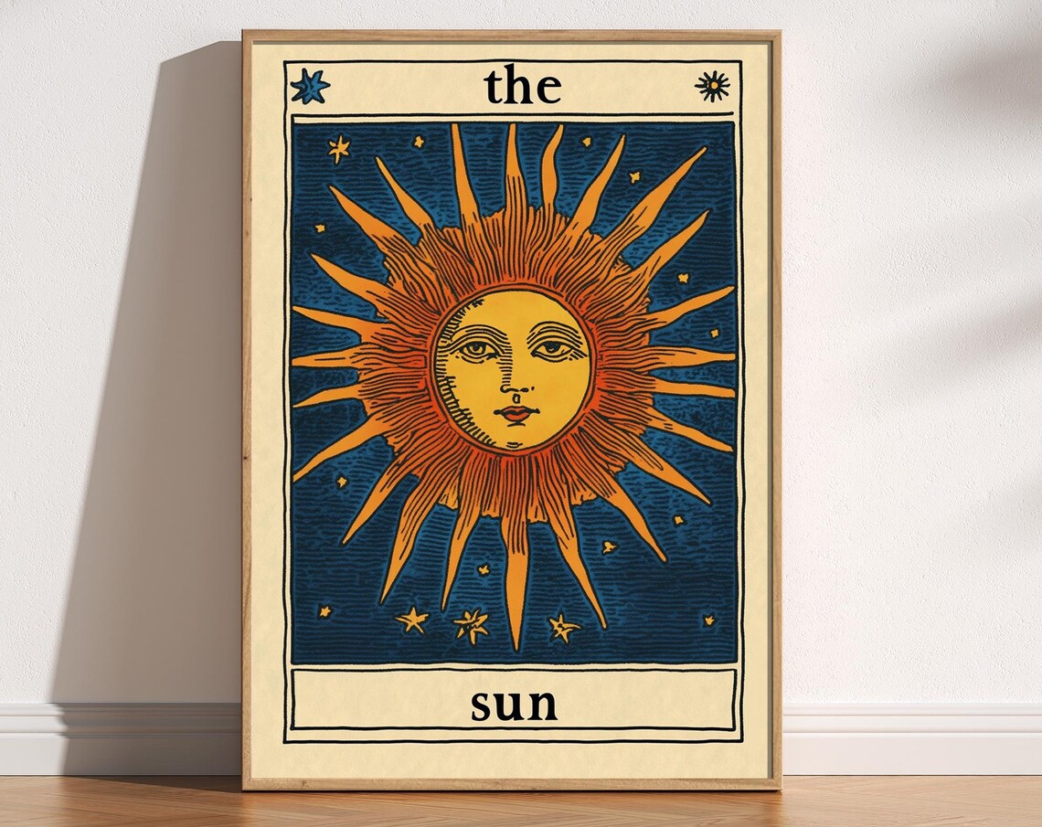 The Sun Tarot Card Vintage Style Art Print