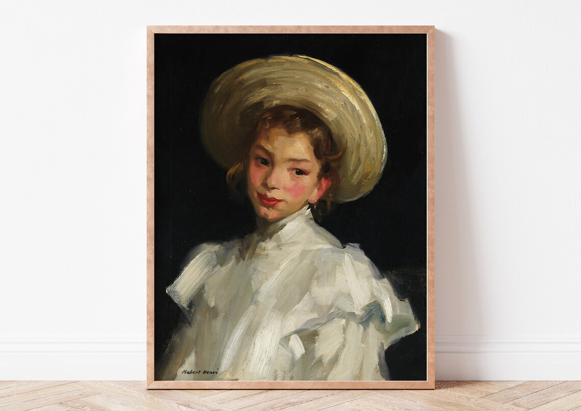 Robert Henri Dutch Girl in White Portrait Oil Painting Art Poster