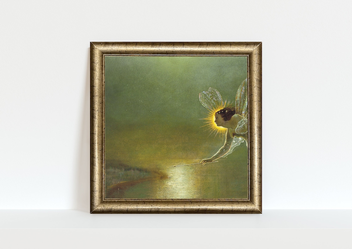Spirit Of The Night Fairy, Minimalist Vintage Art Print