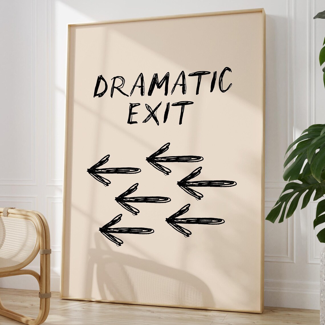 Dramatic Exit Maximalist Poster, Hallway Entryway Decor
