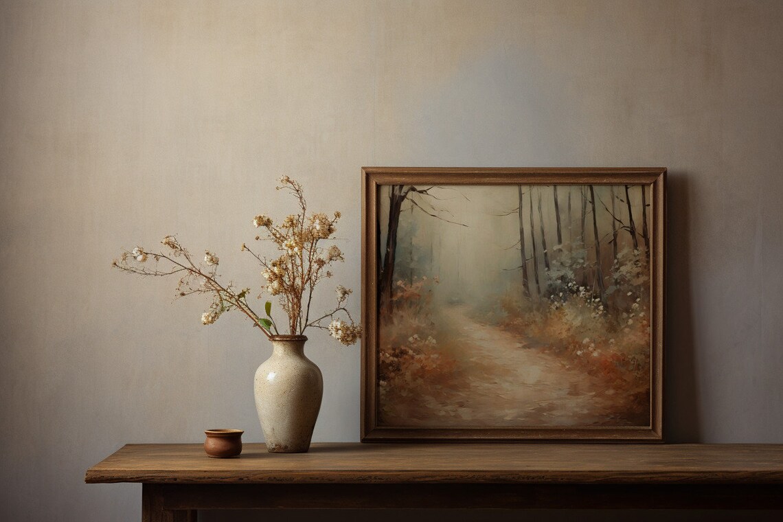 Autumn Whisper Path Through The Woods Art Print - Image 3