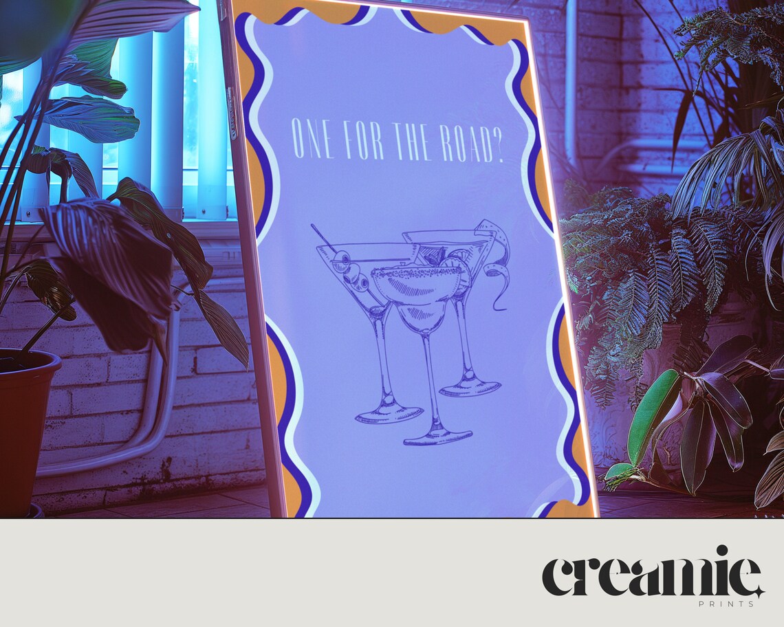 One For The Road, Retro Maximalist Cocktail Art Print - Image 2