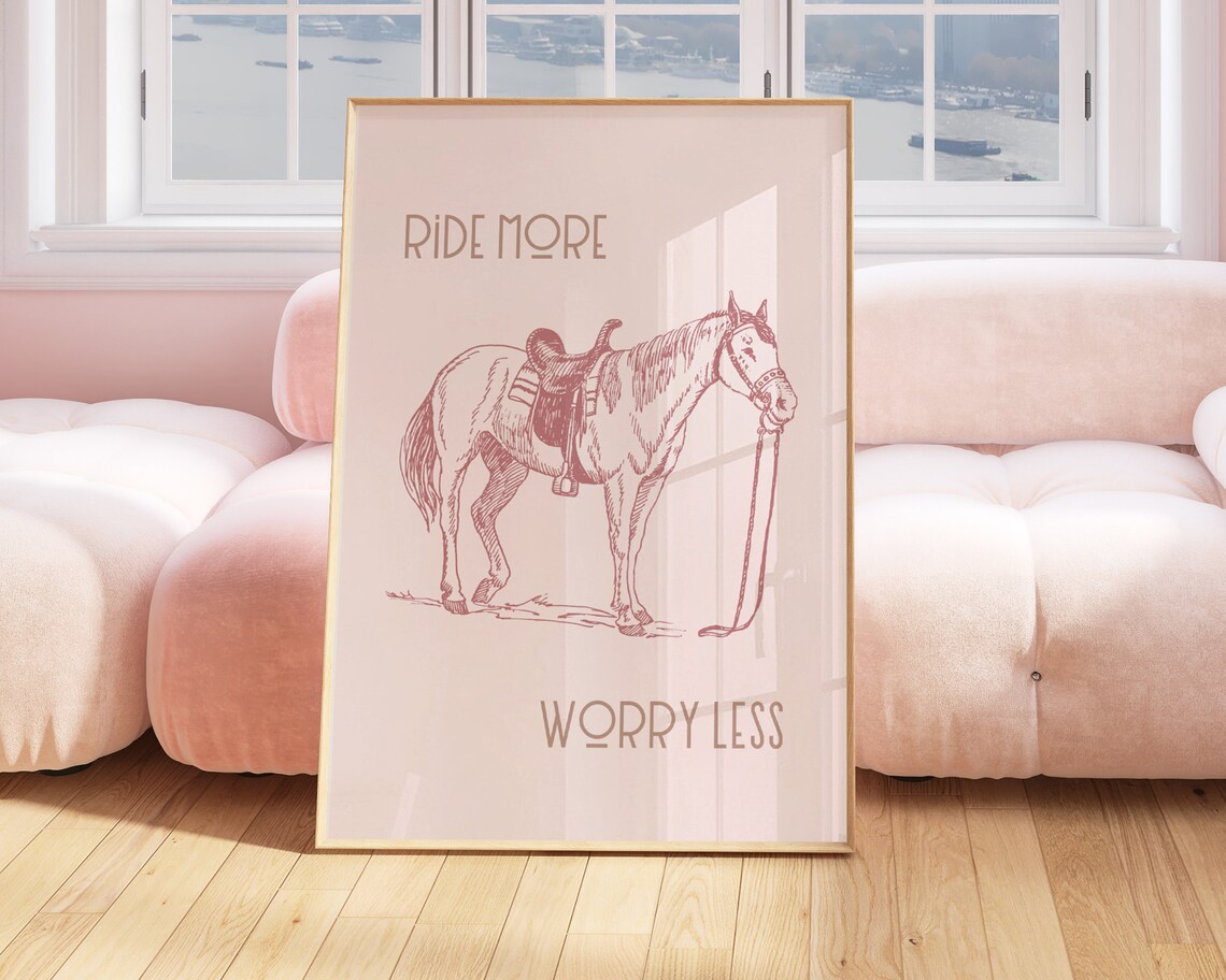 Coastal Cowgirl, Ride More Worry Less Art Print - Image 3