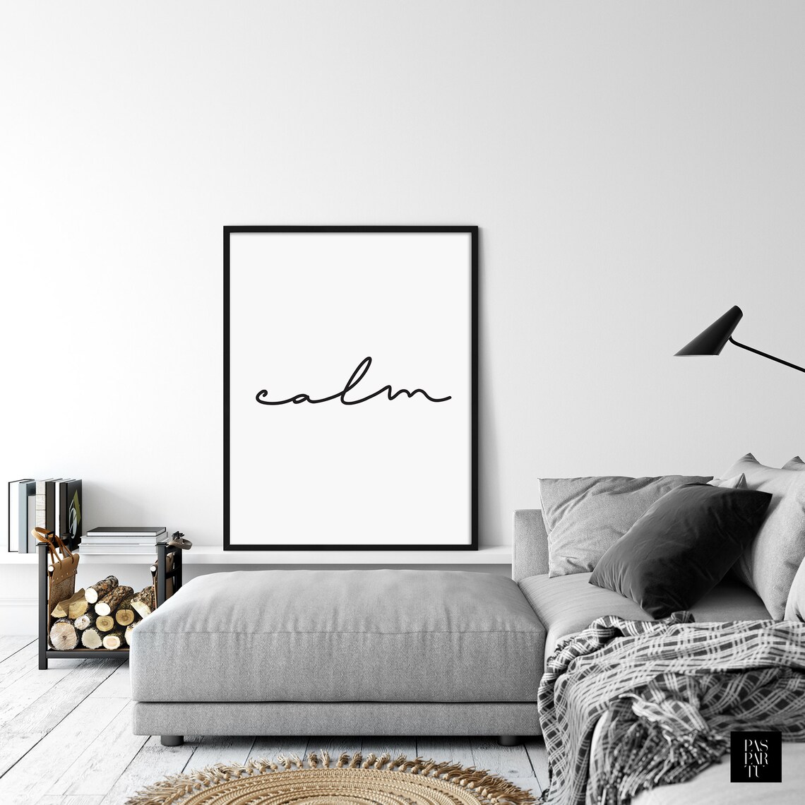 Calm One Line Art, Scandinavian Typography Print - Image 4