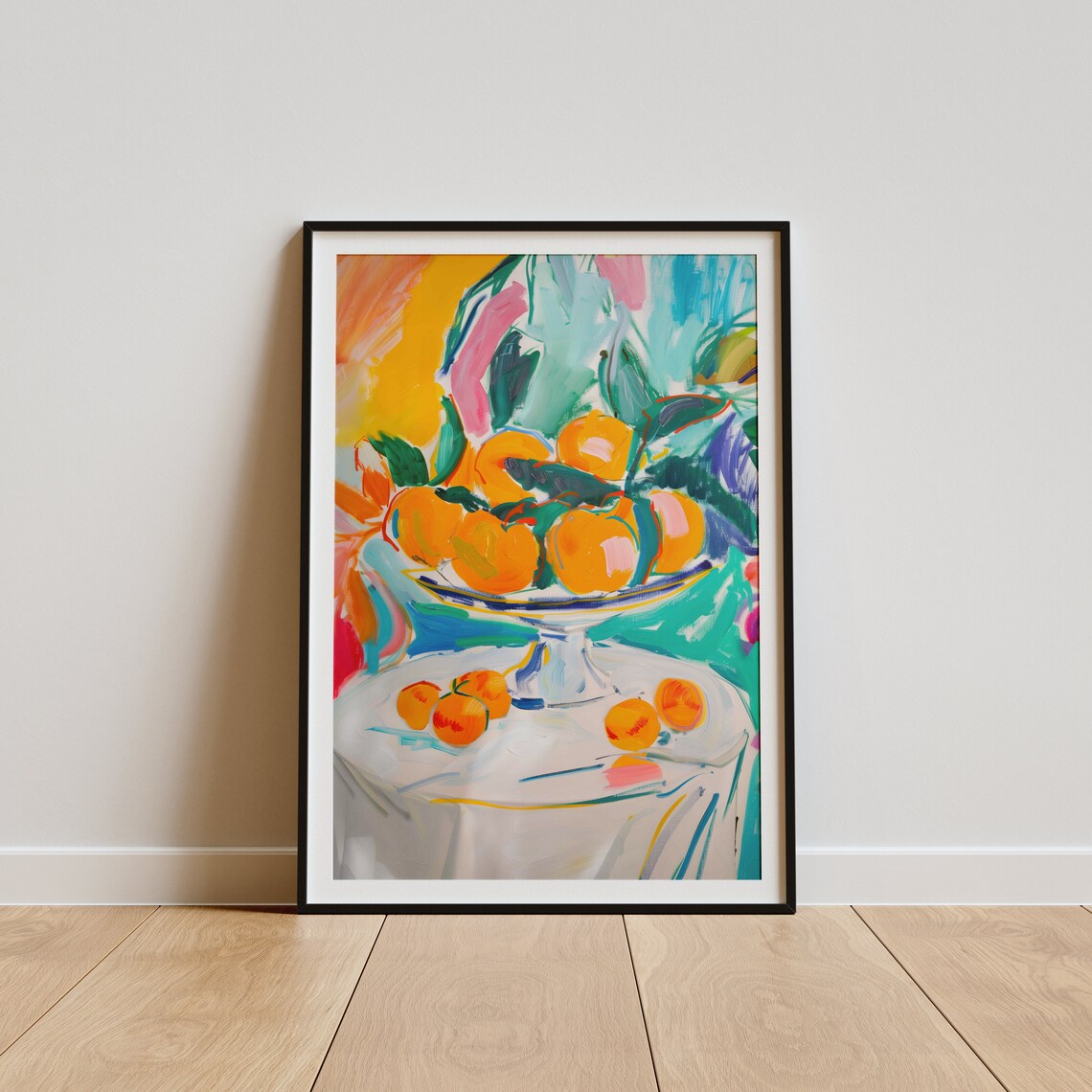 Henri Matisse Style Oranges Pedestal Bowl Fauvist Still Life Poster - Image 3