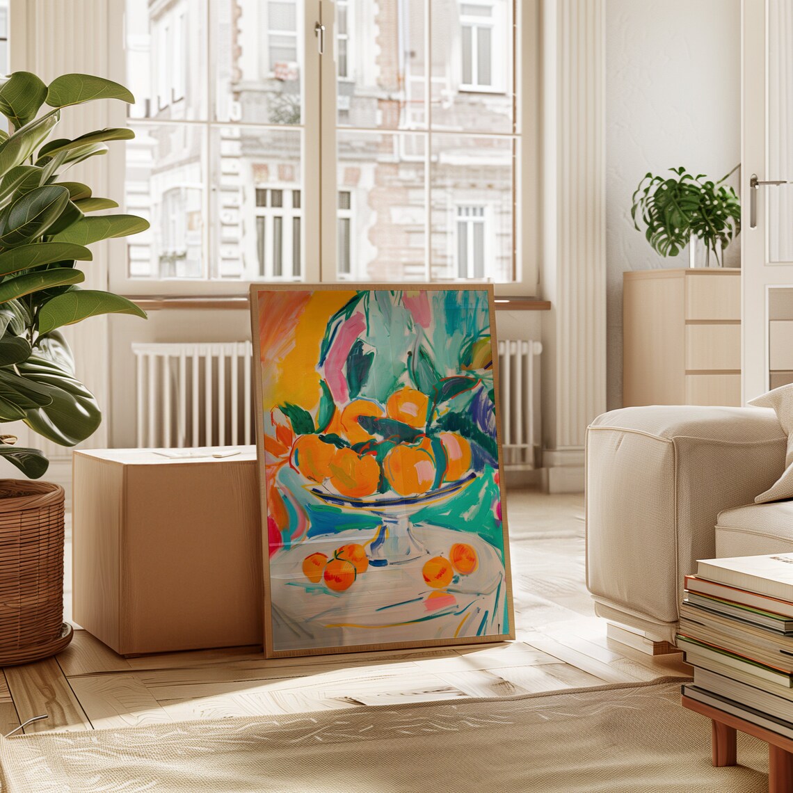Henri Matisse Style Oranges Pedestal Bowl Fauvist Still Life Poster - Image 2