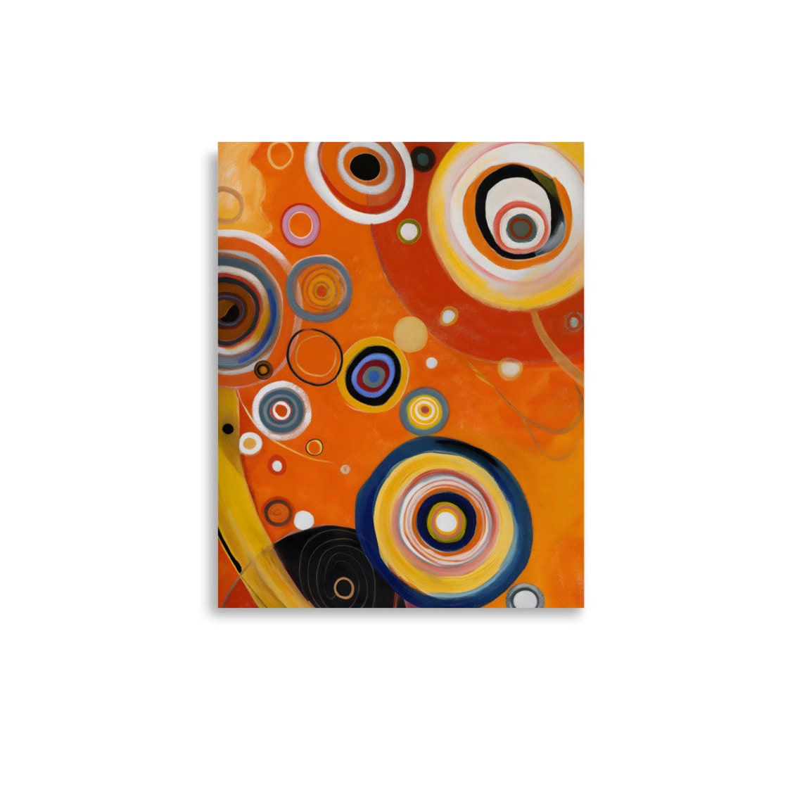 Kandinsky Style Concentric Circles Warm Orange Abstract Art Poster - Image 4