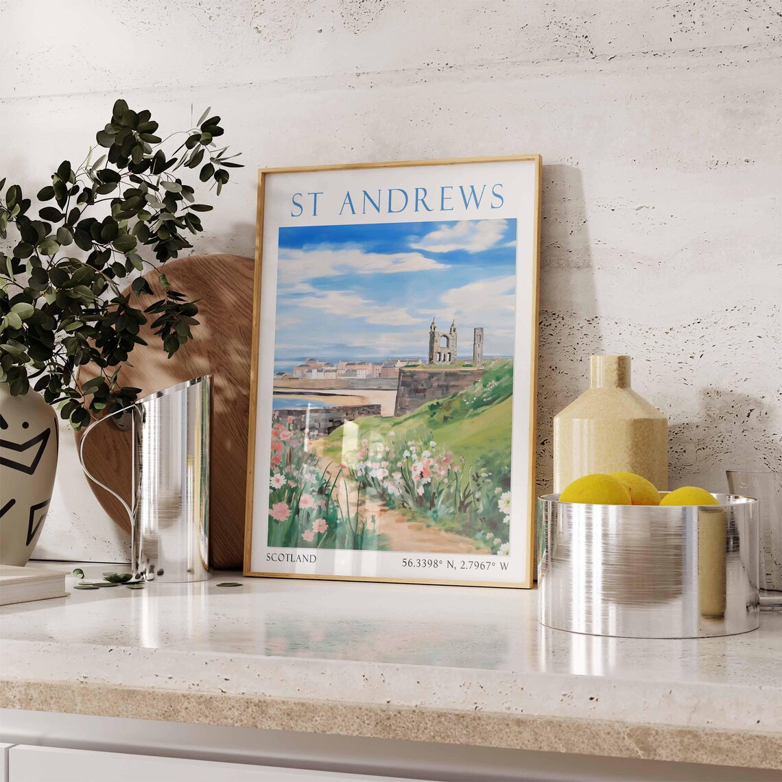 St Andrews Poster St Andrews Travel Print Scotland Travel Poster Scottish Decor St Andrews Coastal Print St Andrews Travel Poster - Image 3