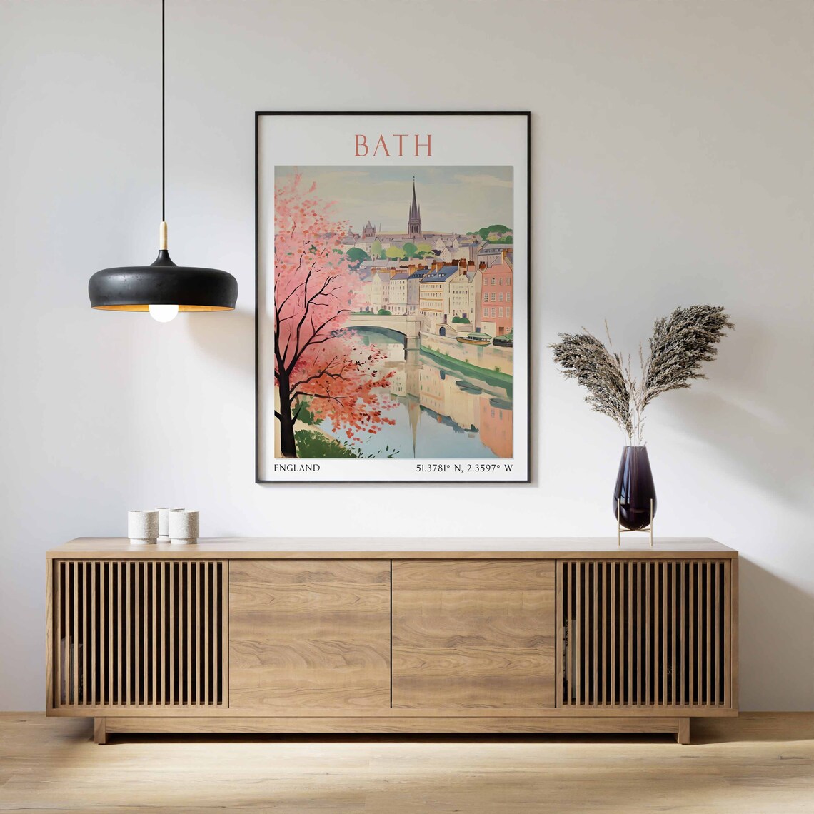 Bath River Avon Bridge Blossom Georgian England Travel Poster - Image 3