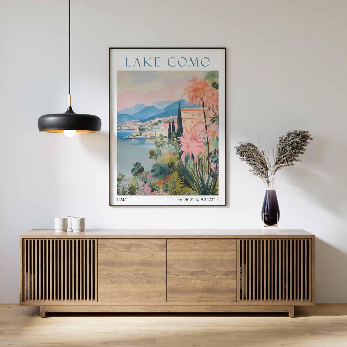 Lake Como Italy Lakeside Gardens Villa Mountains Travel Poster - Image 2