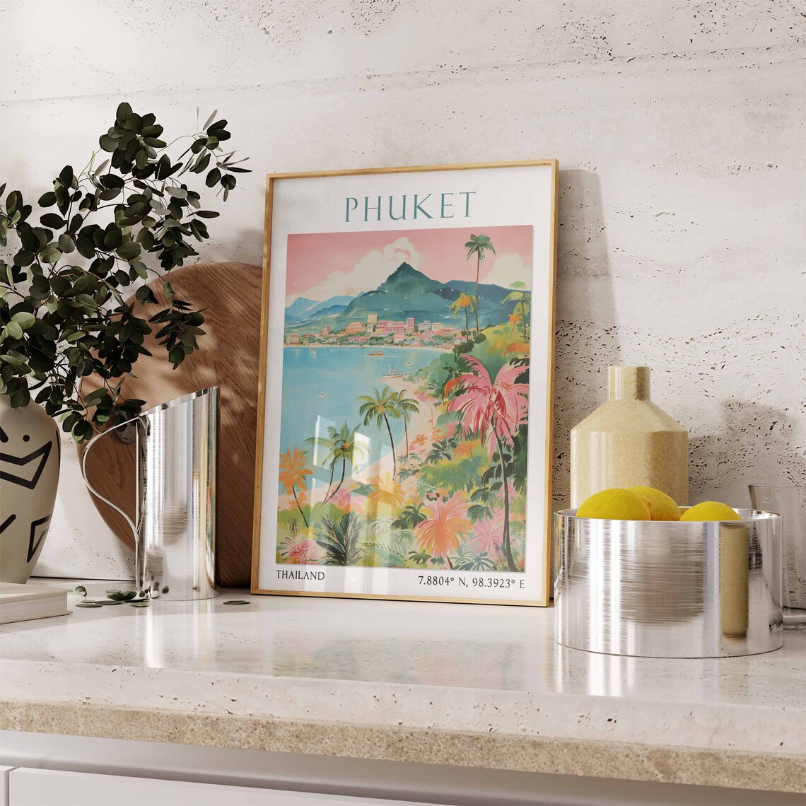 Phuket Travel Print Phuket Travel Poster Thailand Wall Art Tropical Paradise Art Print Thai Travel Decor Travel Gift Vintage Wall Art - Image 3