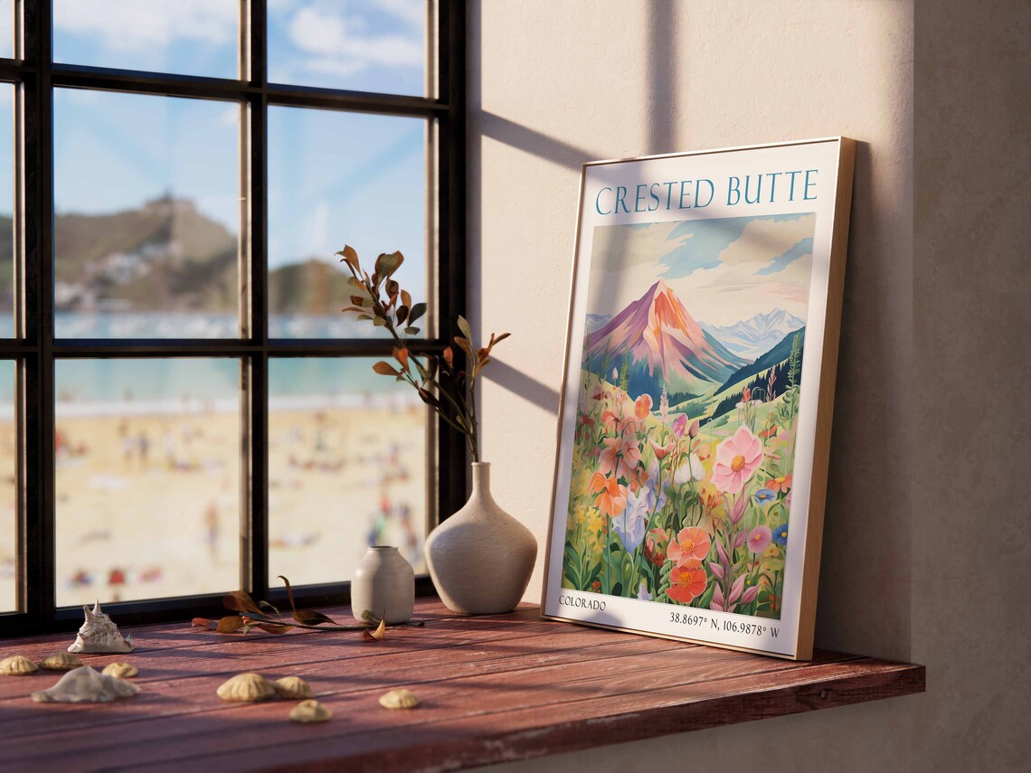 Crested Butte Colorado Travel Poster Wildflower Mountain Art - Image 3