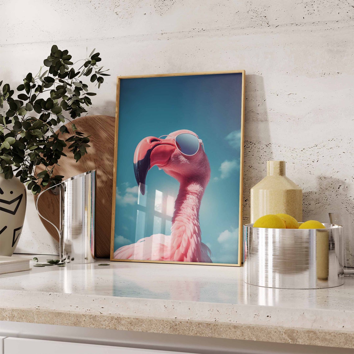 Flamingo Print Flamingo Poster Funny Flamingo Dcor Animal Print Animal Wall Art Flamingo In Sunglasses Print Modern Dcor Bird Print - Image 2