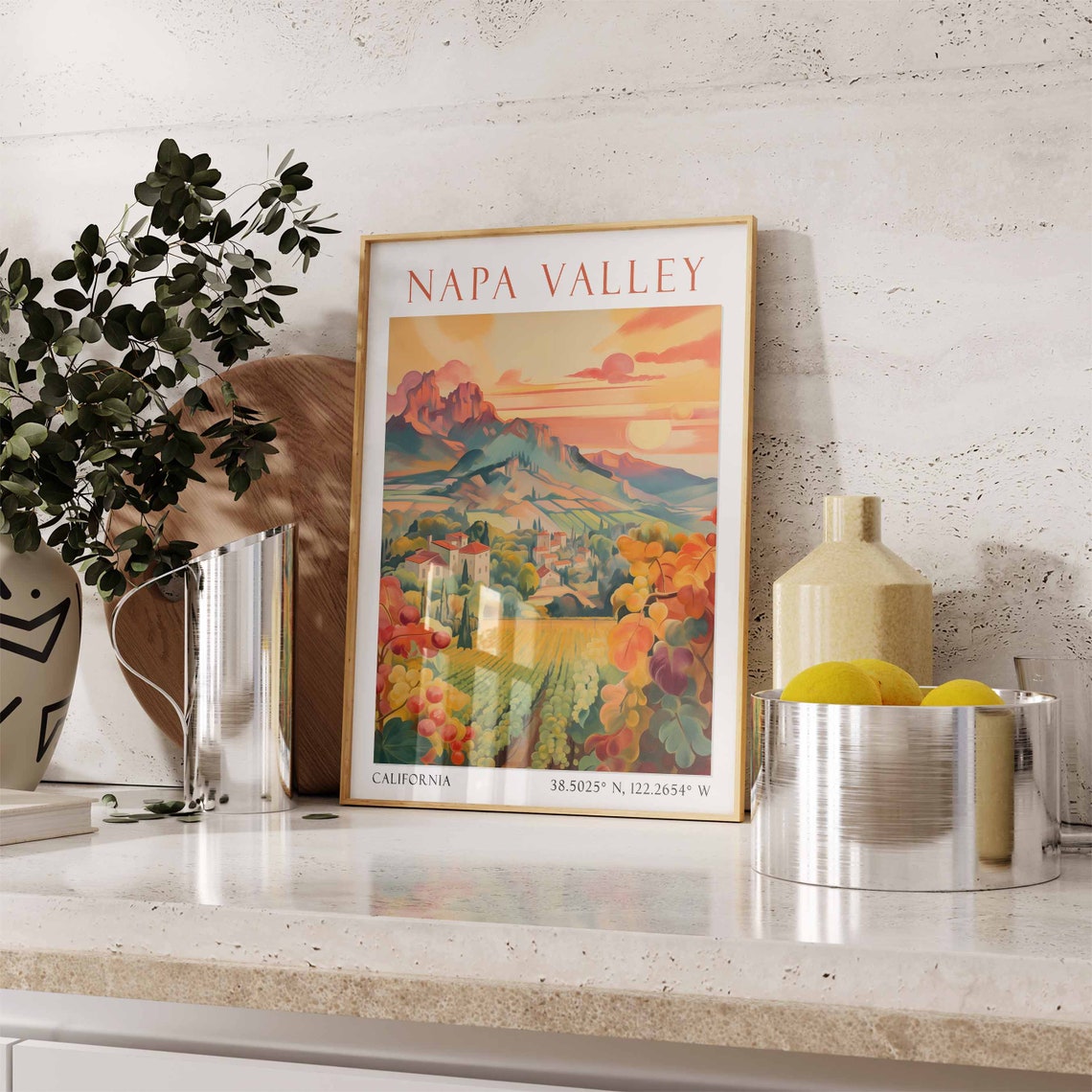 Napa Valley Poster California Print Napa Valley Travel Print Napa Valley Travel Poster California Poster California Travel Poster - Image 2