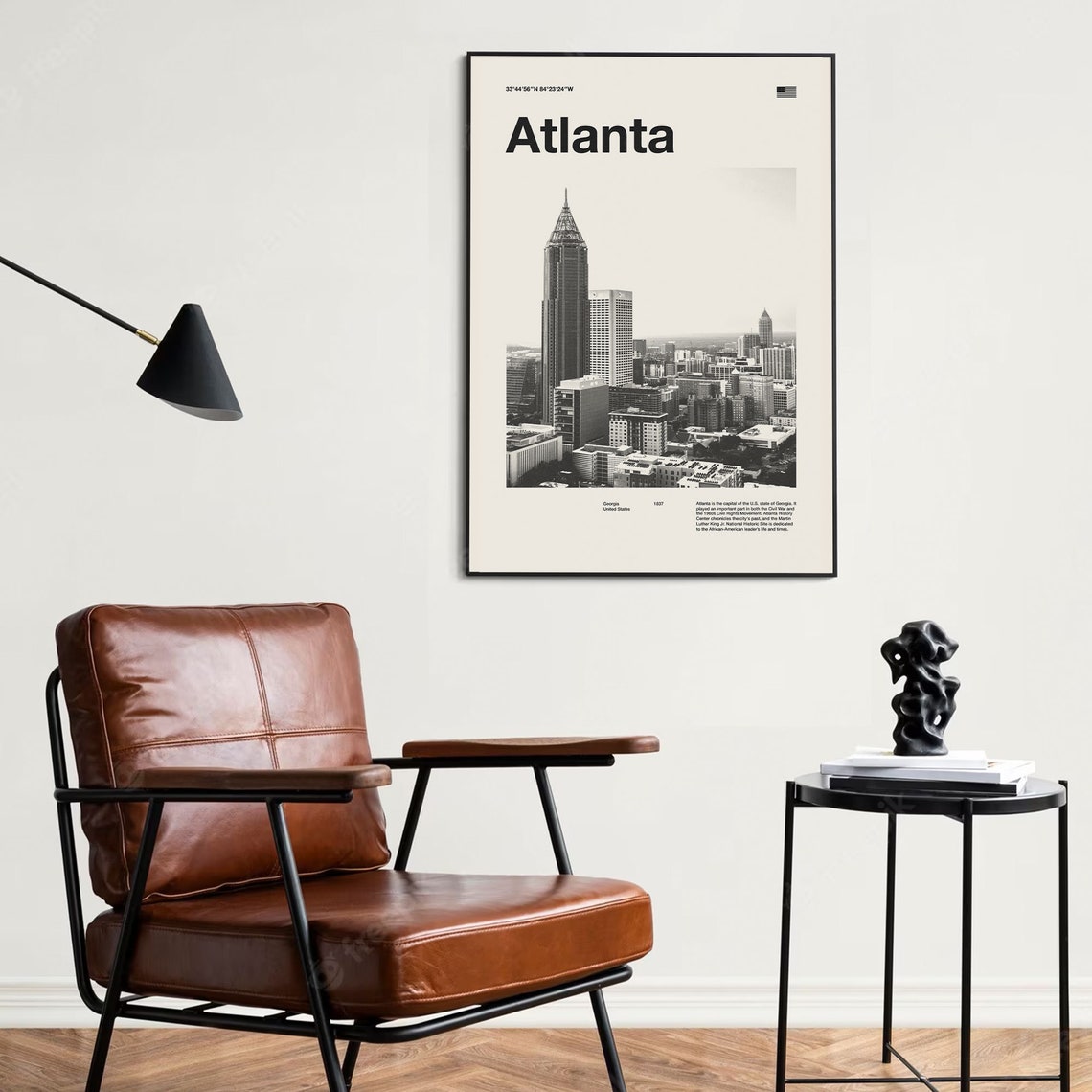 Atlanta Art Print Atlanta Poster Atlanta Wall Art Mid Century Poster Travel Print Art Georgia Vintage Poster - Image 4