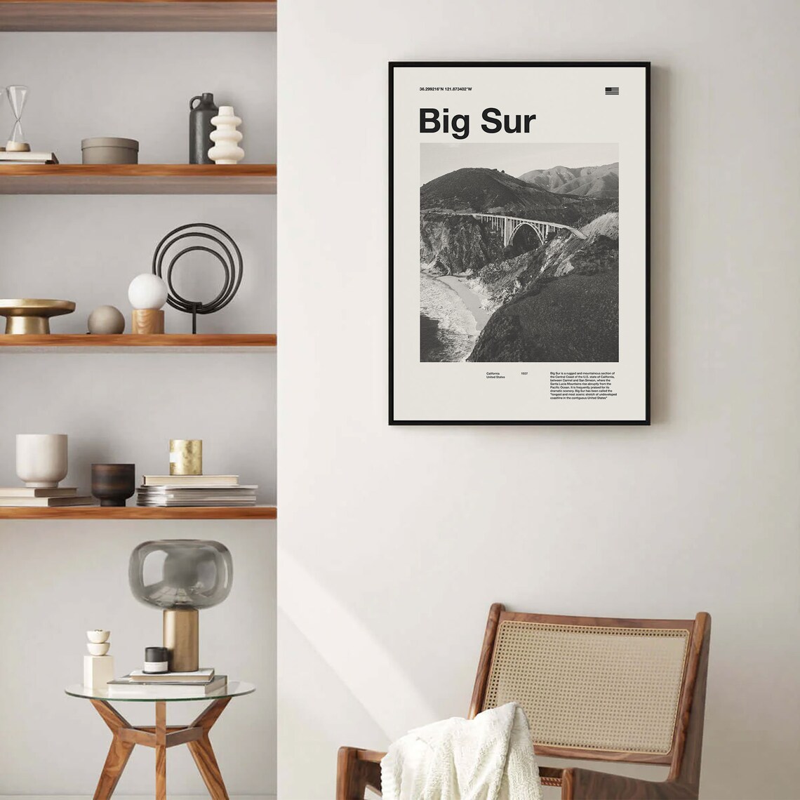 Big Sur Vintage Travel Poster, Mid-Century Print - Image 3