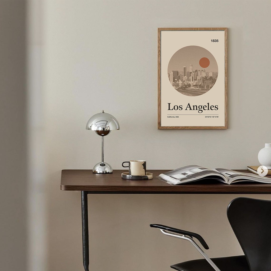 Los Angeles City Poster Minimalist Art Print City Poster Mid Century Poster Travel Print Art Retro City Poster - Image 4
