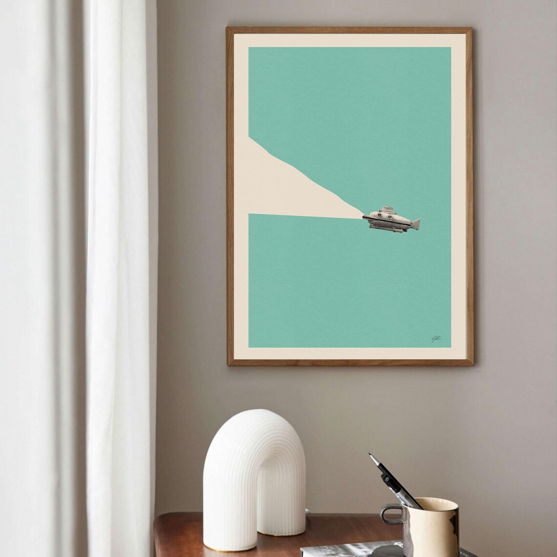 Life Aquatic Inspired Minimalist Retro Art Print - Image 2