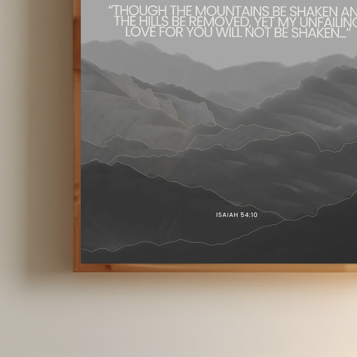 Unfailing Love Not Shaken Isaiah 5410 Poster Bible Mountain Scripture Wall Art Christian Verse Affirmation Illustration Quote - Image 4