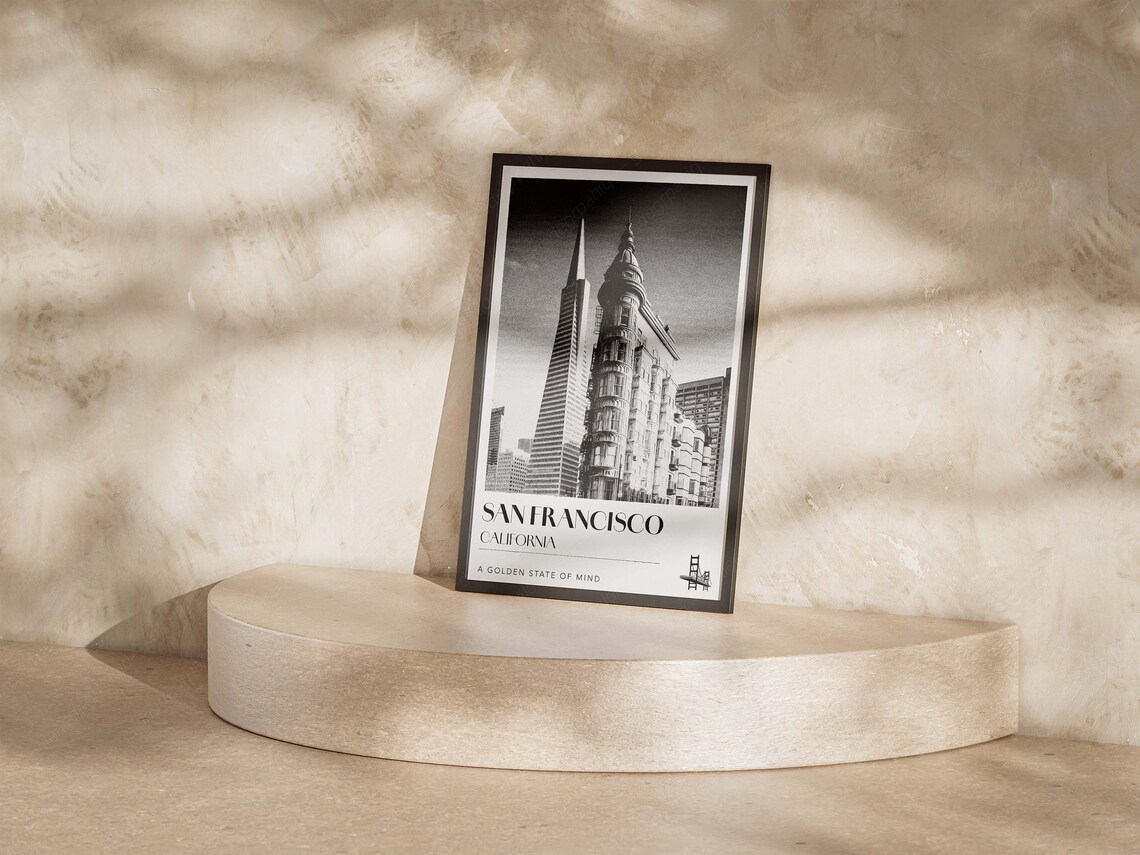 San Francisco California Golden State Mind Black White Photo Poster - Image 5