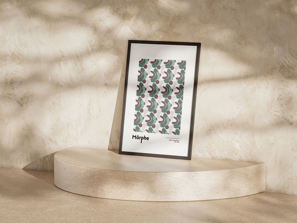 Morphe Organic Green Purple Pattern Gallery Graphic Art Poster - Image 5
