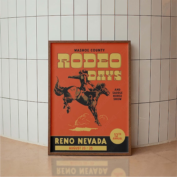 Vintage Rodeo Days Poster, Western Typography Print