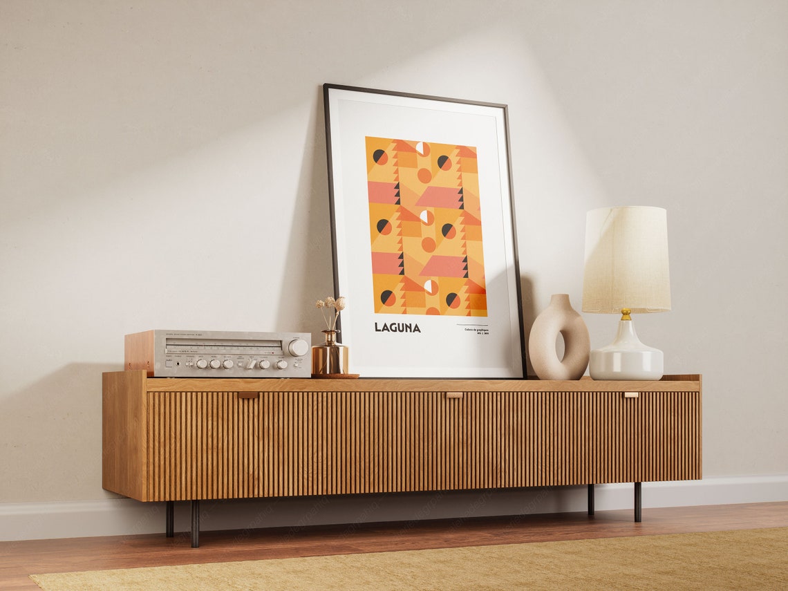 Laguna Orange Geometric Graphic Gallery Exhibition Art Poster - Image 2