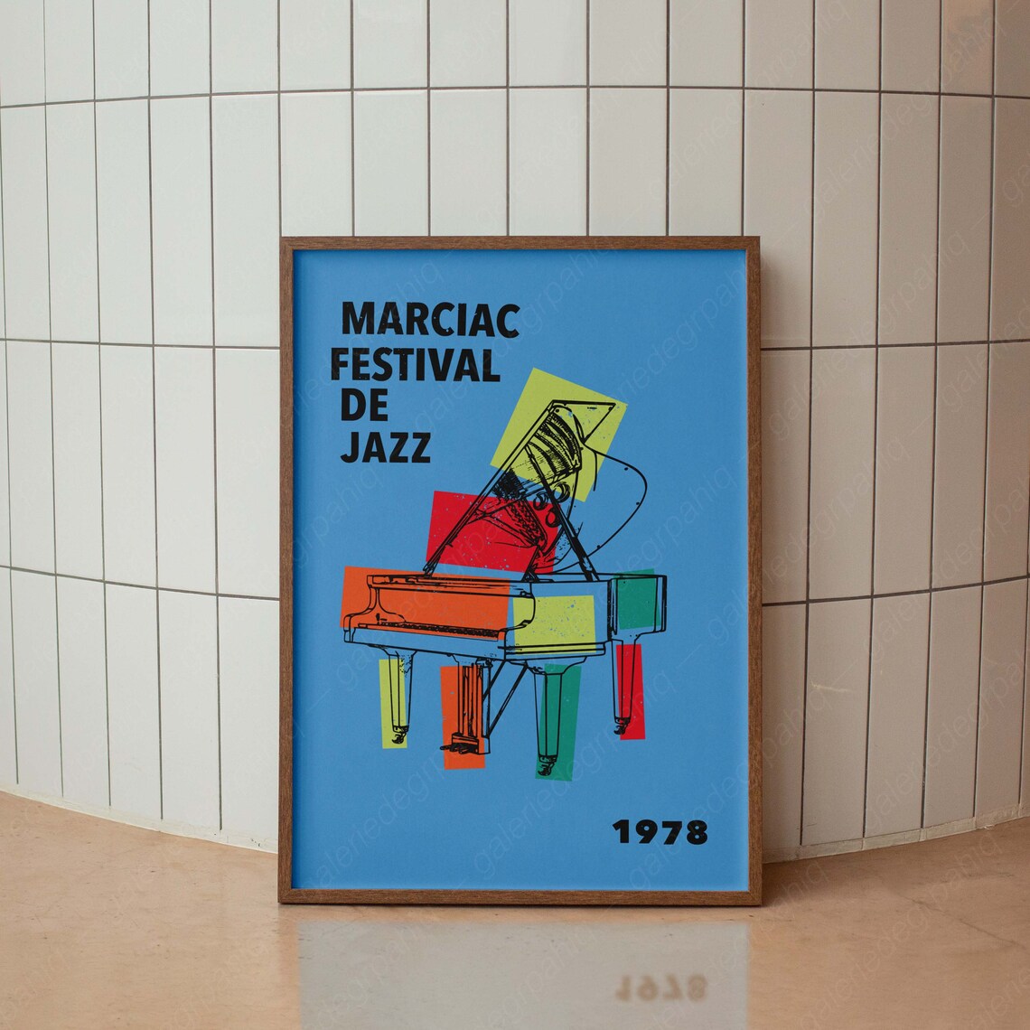 Marciac Festival De Jazz 1978 Grand Piano Blue French Music Poster