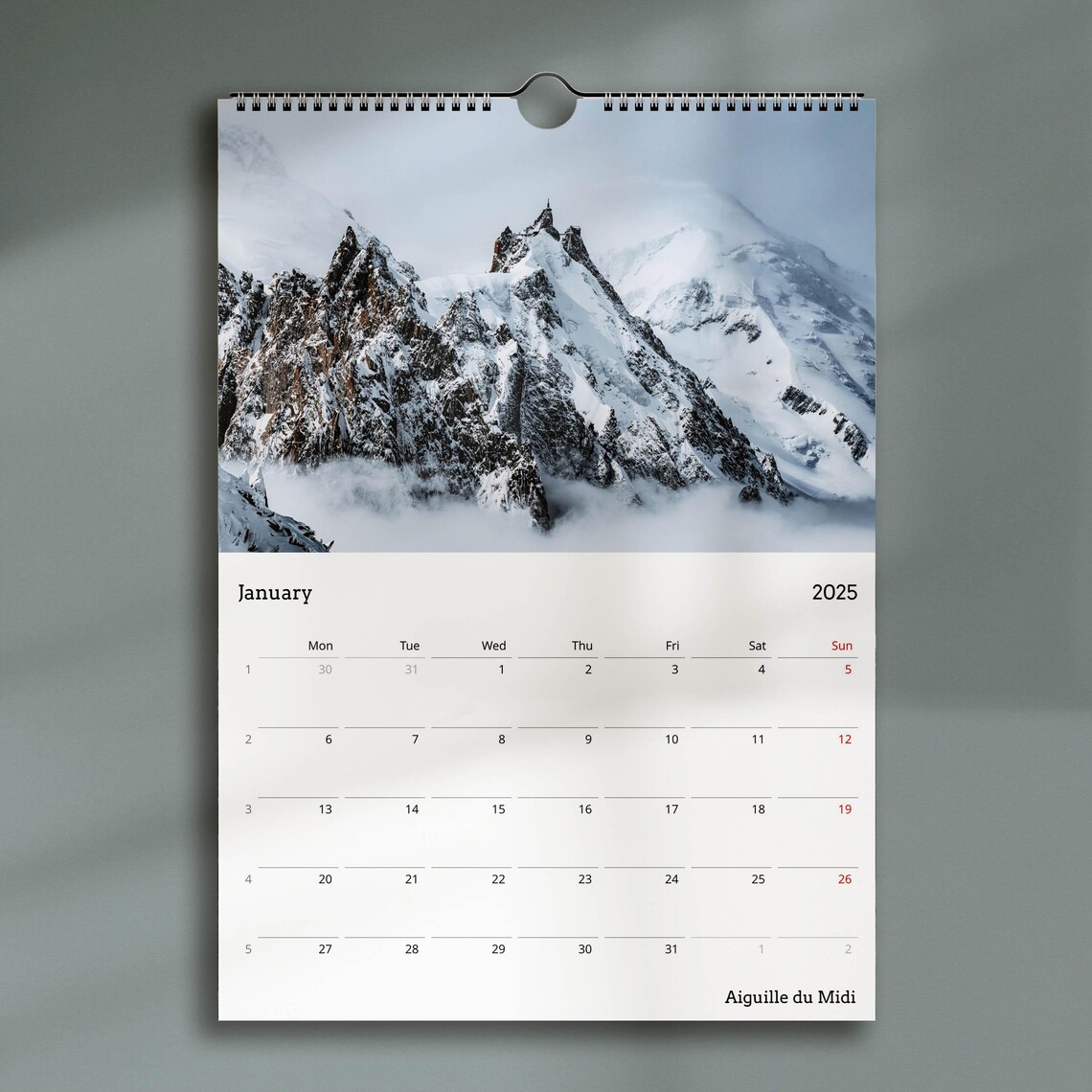 Chamonix 2025 Mountain Landscape Calendar Art Print - Image 3