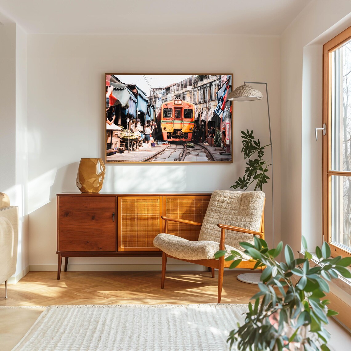 Maeklong Railway Market Train Passing Street Thailand Photo Poster - Image 5