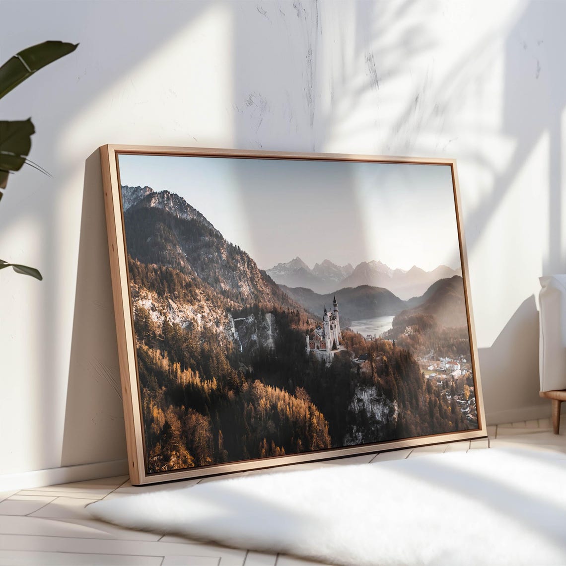 Neuschwanstein Castle Bavarian Alps Autumn Valley Landscape Poster - Image 3