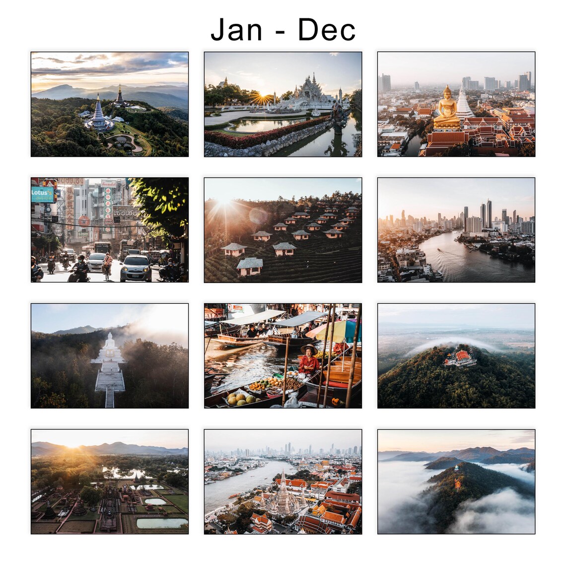 2025 Thailand Travel Photography Wall Planner - Image 4