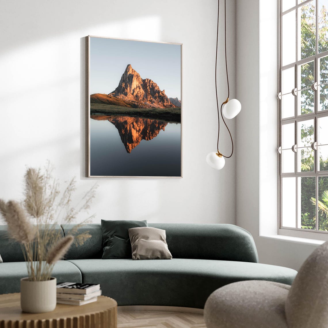 Passo Giau Dolomites Italy Pyramid Peak Mirror Reflection Poster - Image 2
