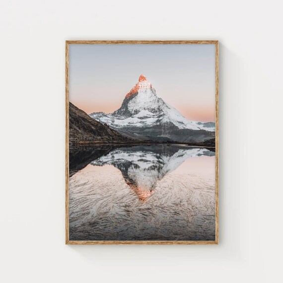 Rifflesee Sunrise Matterhorn Zermatt Swiss Alps Switzerland Mountain Photography Wall Art Print New Home Gift Idea