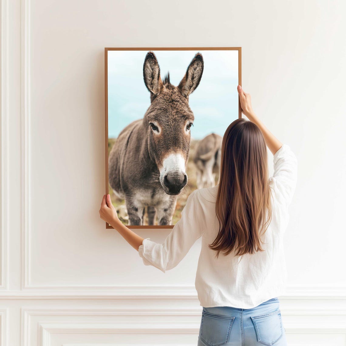 Cute Donkey Close Up Portrait Rustic Farm Animal Photography Poster - Image 4