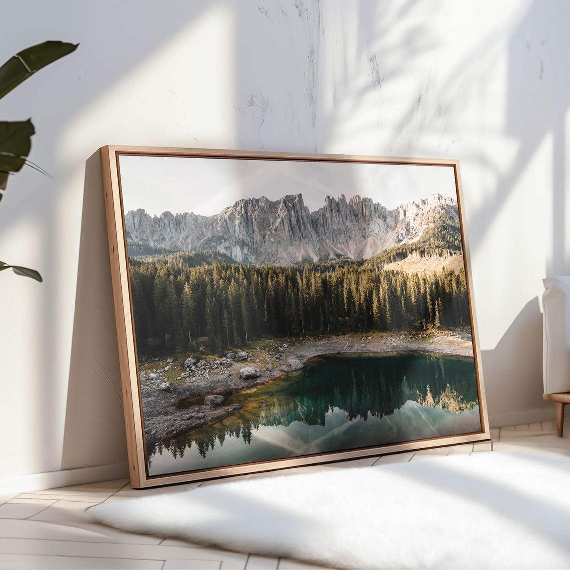 Lago Di Carezza Wall Art Dolomites Lake Reflection Print Mountain Landscape Photography Alpine Home Decor - Image 3