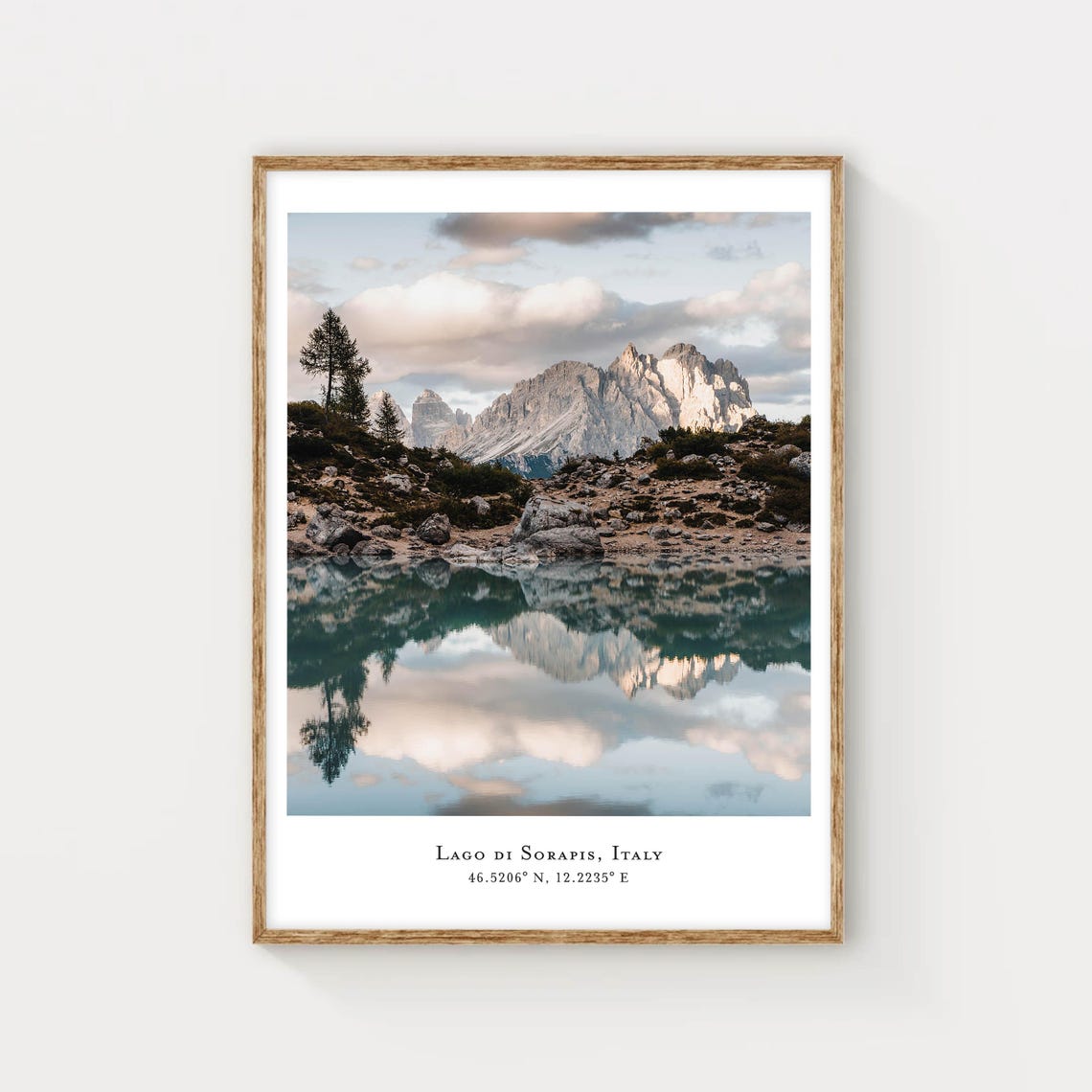 Lago di Sorapis Turquoise Mirror Reflection Dolomites Poster