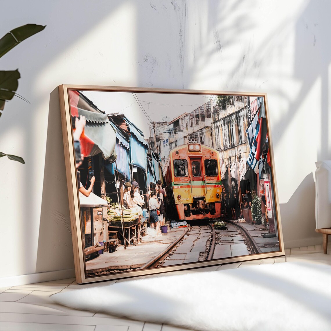Maeklong Railway Market Train Passing Street Thailand Photo Poster - Image 3