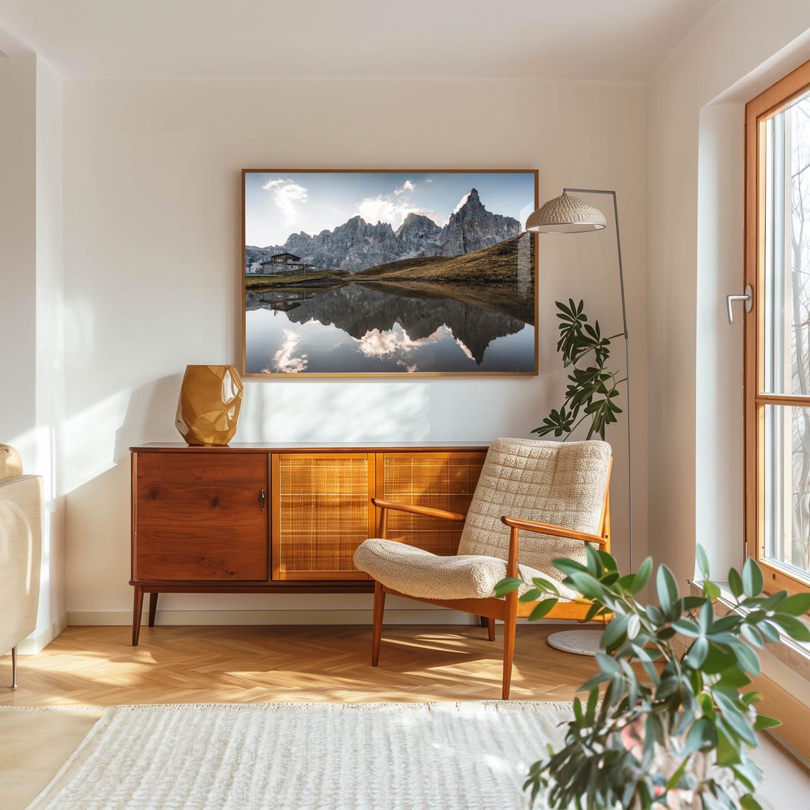 Baita Segantini Dolomites Italy Stone Hut Lake Reflection Poster - Image 5