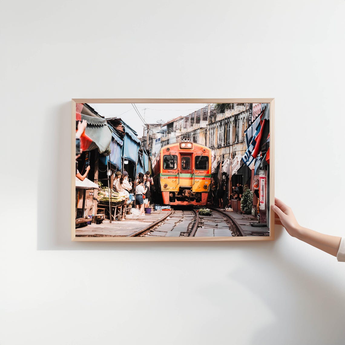 Maeklong Railway Market Train Passing Street Thailand Photo Poster - Image 2