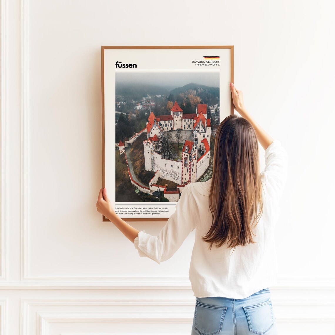 Füssen Hohes Schloss Bavaria Germany Aerial Castle View Poster - Image 2