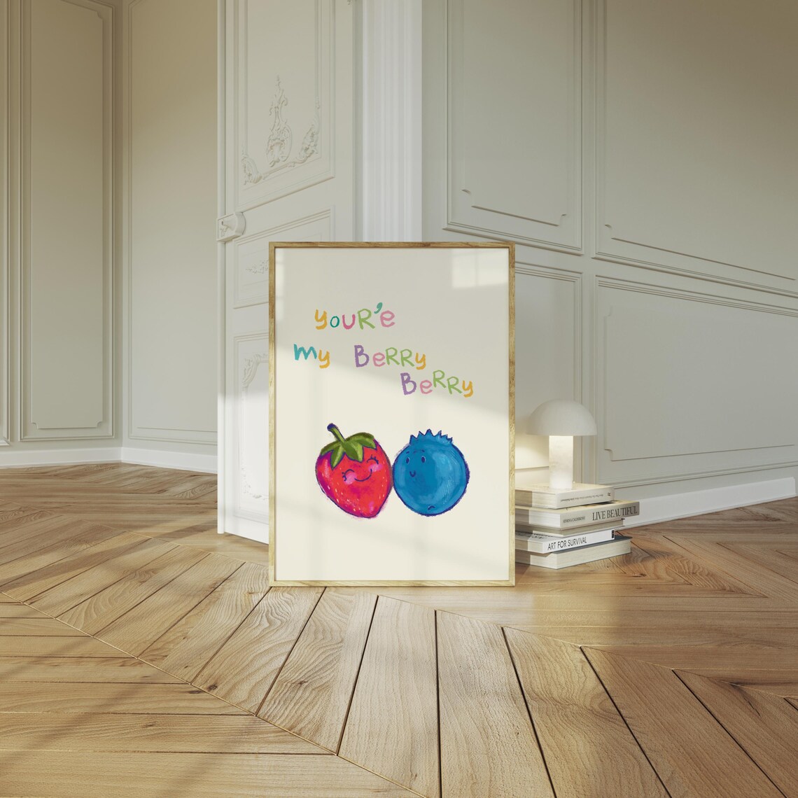 Youre My Berry Berry Strawberry Blueberry Sweet Kids Room Poster - Image 2