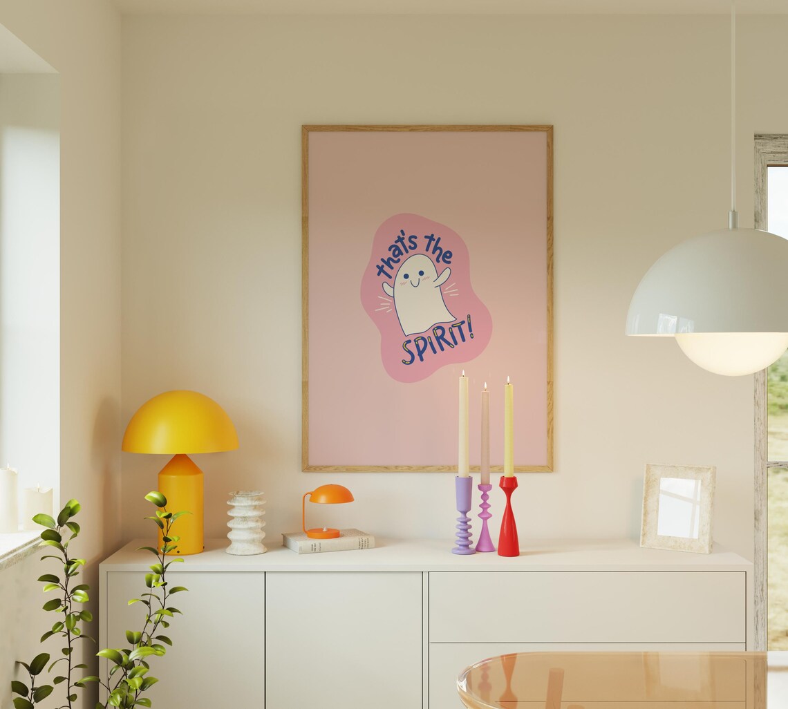 Cute Halloween Poster Halloween Wall Art Ghost Decor Spooky Home Decor Spooky Prints - Image 2