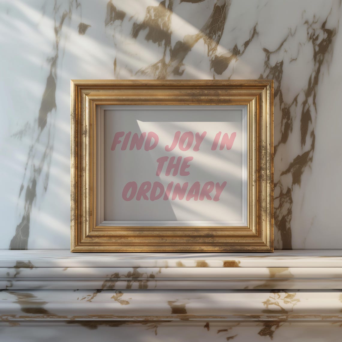 Find Joy In The Ordinary Pink Retro Bubble Lettering Quote Poster - Image 3