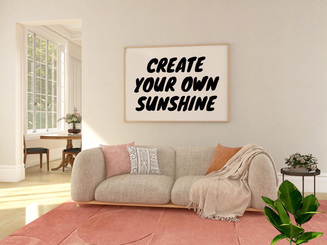 Create Your Own Sunshine Black Bold Retro Lettering Quote Poster - Image 2