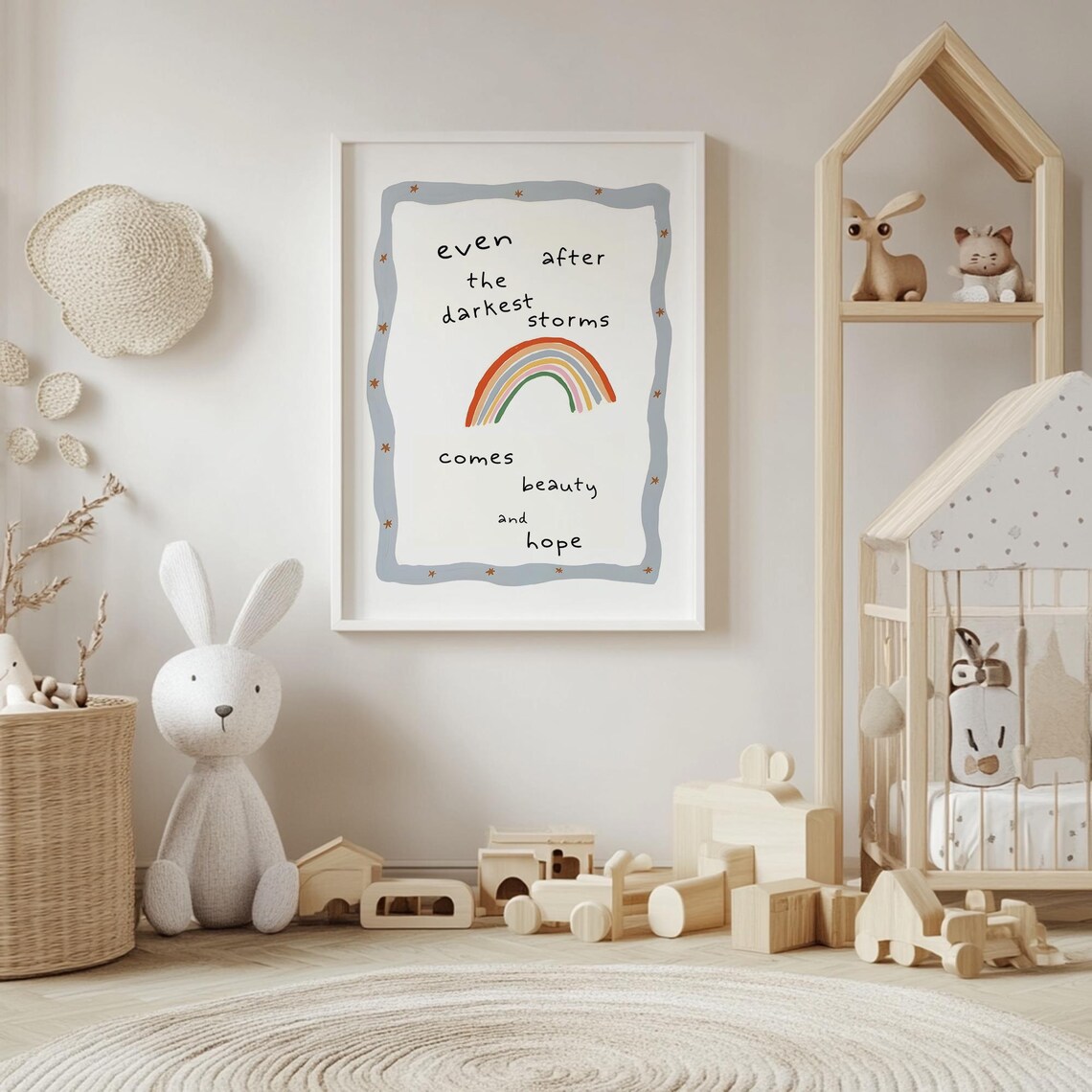 Even After The Darkest Storms Rainbow And Hope Inspirational Print For Kids Room - Image 4