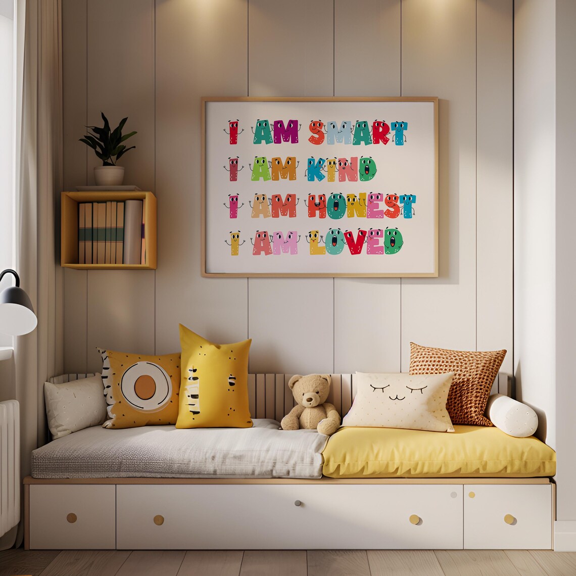 I Am Smart Kind Honest Loved Positive Affirmations Kids Poster - Image 5