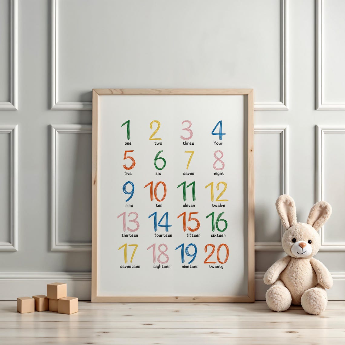 Colorful Numbers 1 to 20 Counting Chart Kids Learning Poster - Image 3