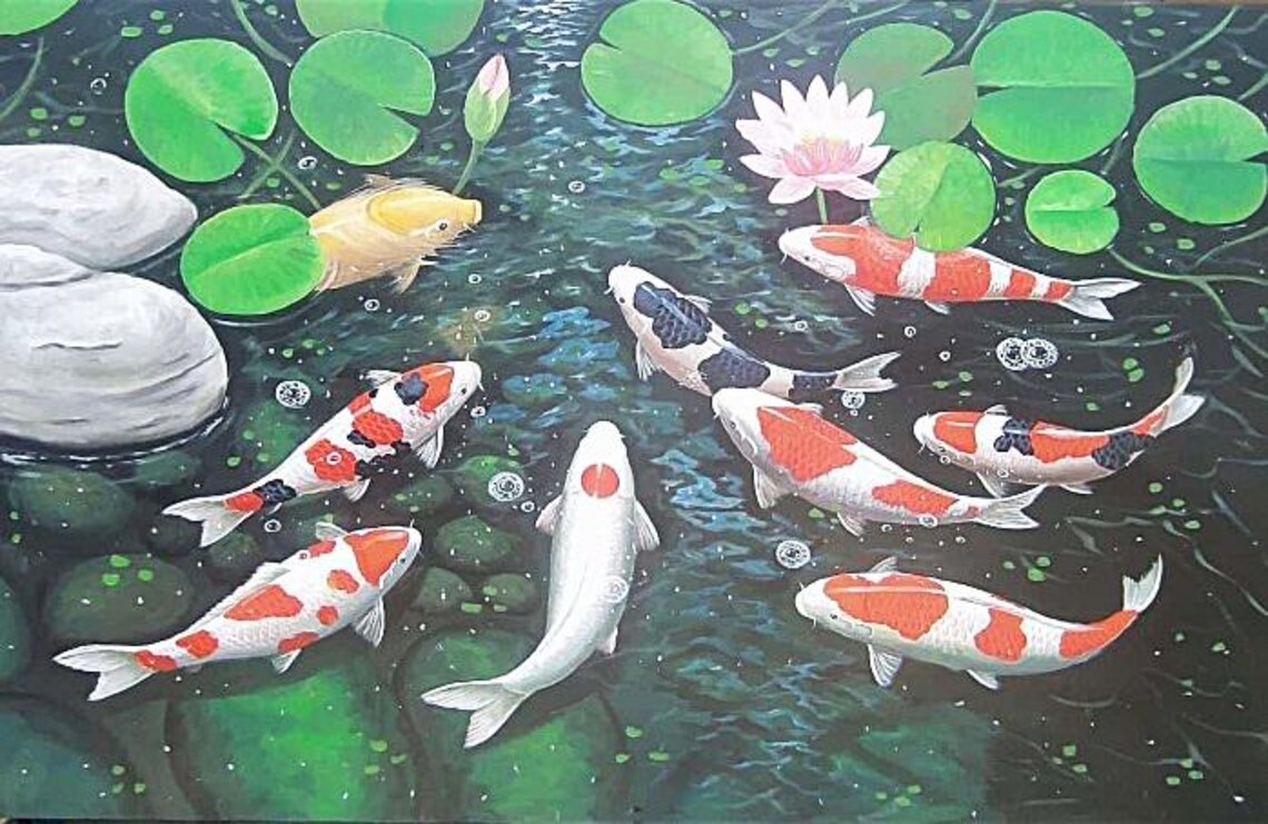 Lifelike Koi Fish Painting, Realistic Style - Image 2